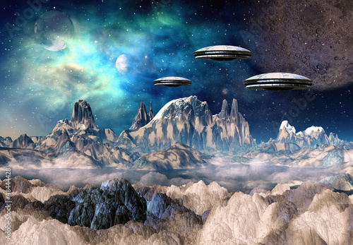 Fototapeta Naklejka Na Ścianę i Meble -  Alien Planet - Computer Artwork