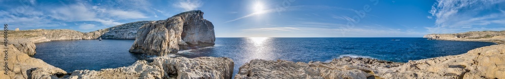 Fungus Rock, on the coast of Gozo, Malta