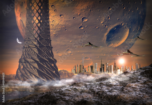 Fototapeta Naklejka Na Ścianę i Meble -  Alien Planet - Computer Artwork