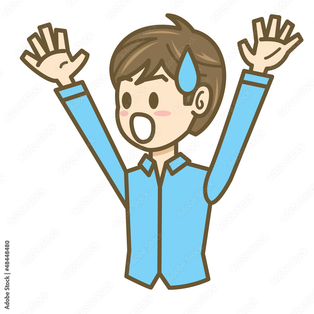 男性 イラスト 上半身 驚く Stock Vector Adobe Stock