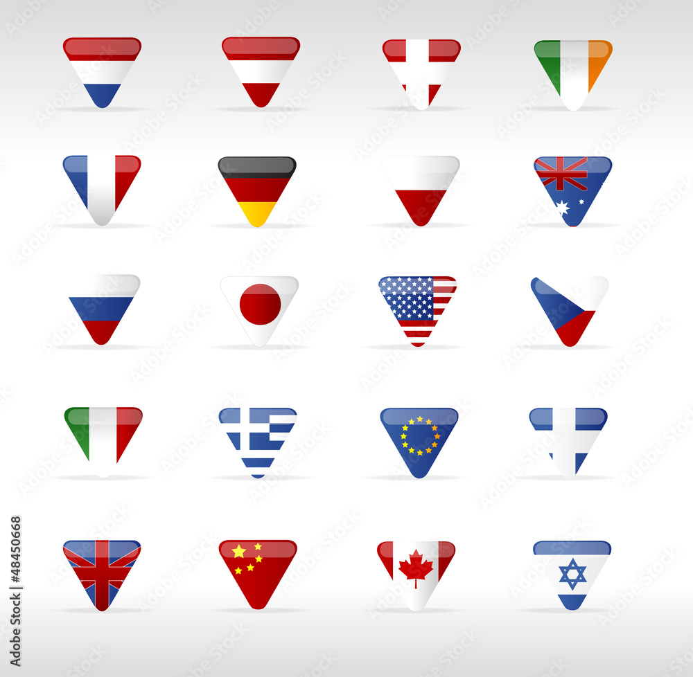Vector world flags triangle arrow Vector world flags triangle arrow