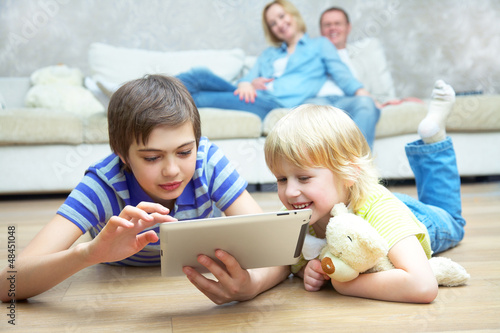 Canvas Print family having a good time