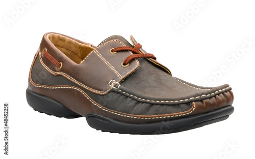 A casual leather man's shoe for outdoor activities