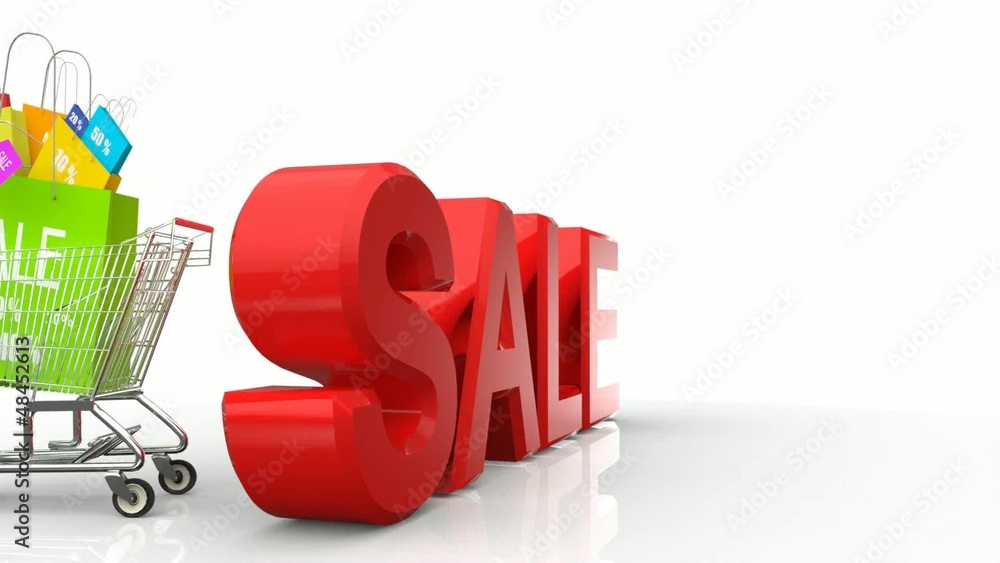 Carrito de la compra con bolsas