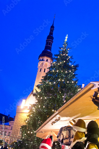 Christmas tree on "City hall" square in Tallinn