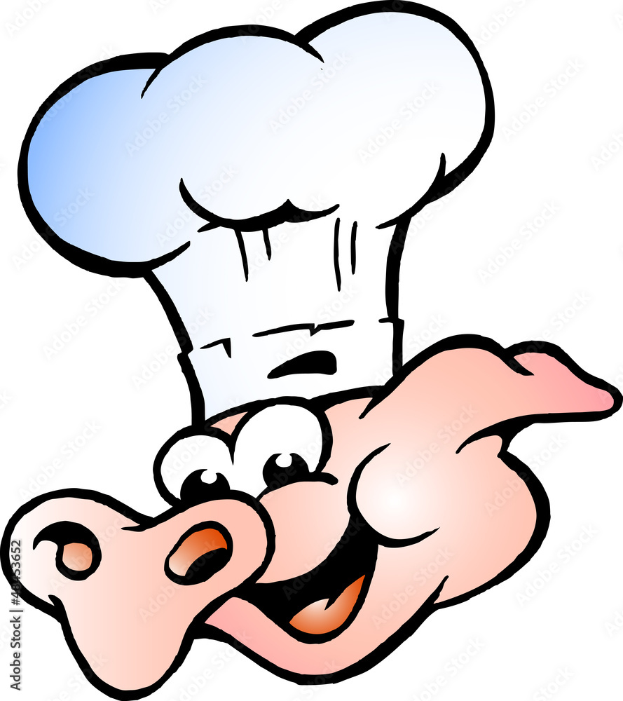 Hand-drawn Vector illustration of an Chef Pig Head Hand-drawn Vector illustration of an Chef Pig Head