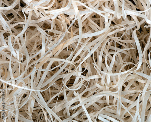 Wood shavings background - eco friendly packaging material