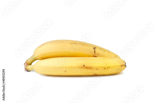 Two Yellow Bananas isolated on the white background