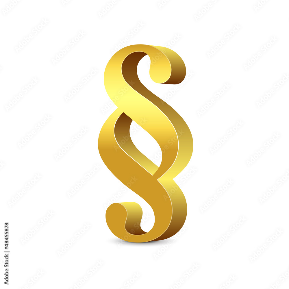 Paragraph - 3D Paragraphenzeichen in Gold Paragraph - 3D Paragraphenzeichen in Gold