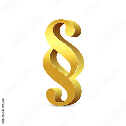 Paragraph - 3D Paragraphenzeichen in Gold