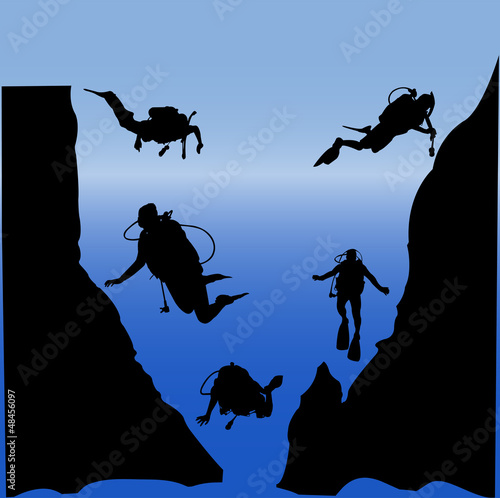 scuba diving - vector