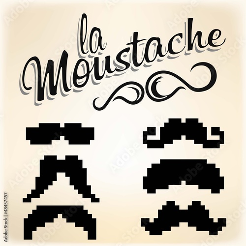 Pixel Mustache set