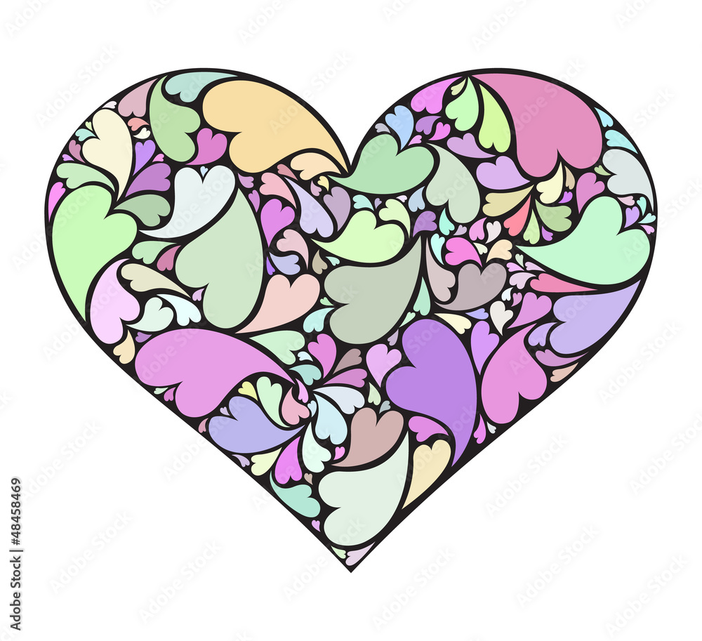 Retro heart made of small hearts Retro heart made of small hearts
