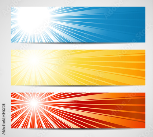 abstract banners with sun rays © nortivision