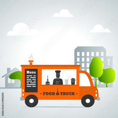 food truck in the city photo