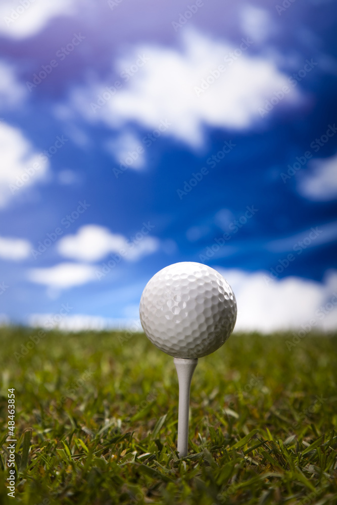 Golf ball on tee 