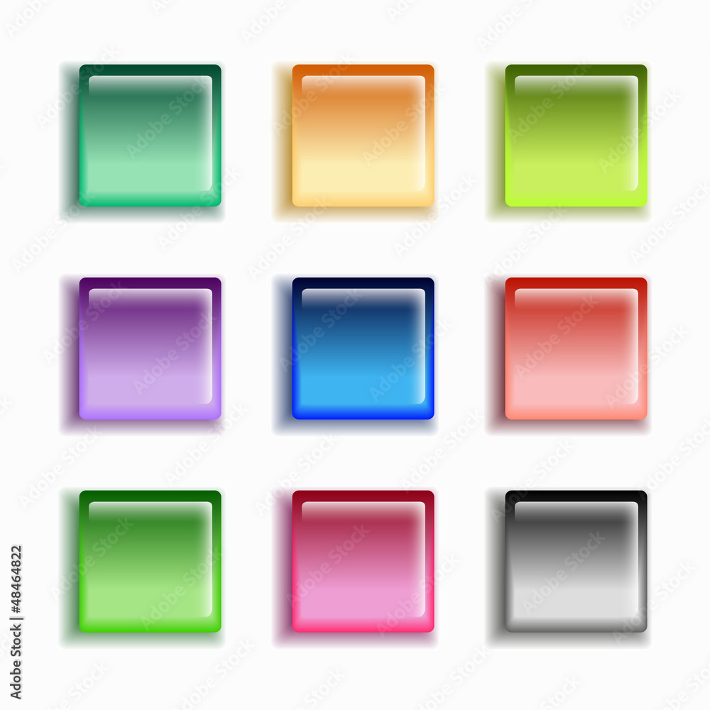glass button set, vector illustration glass button set, vector illustration