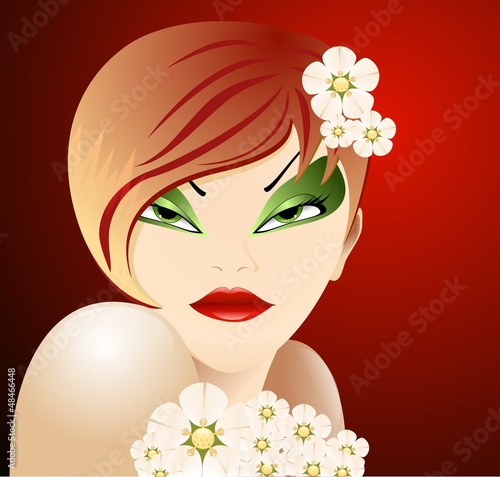 Young girl with green eyes