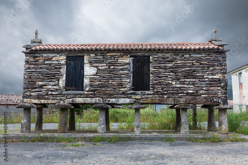 Galician horreo (granary) Province of La Coruña, Spain photo