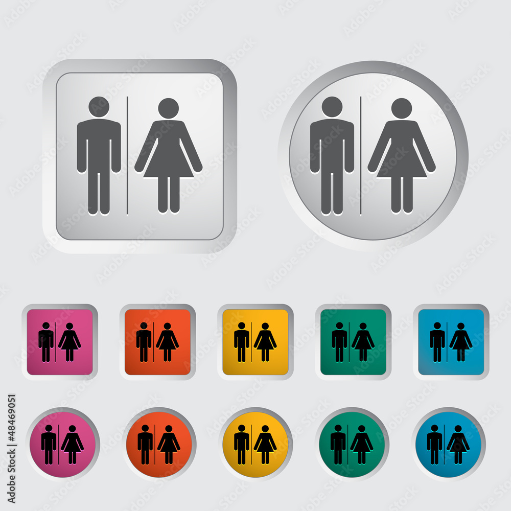 WC single icon. Vector illustration. WC single icon. Vector illustration.