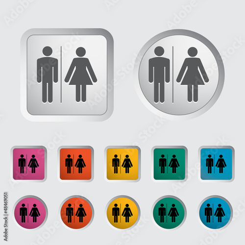 WC single icon. Vector illustration.