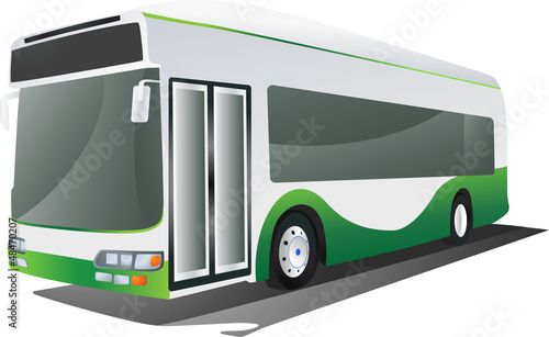 Bus on white