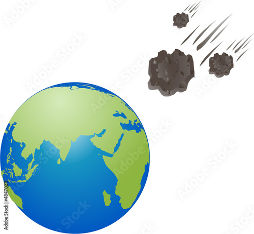 Meteorite shower icon, sign on white