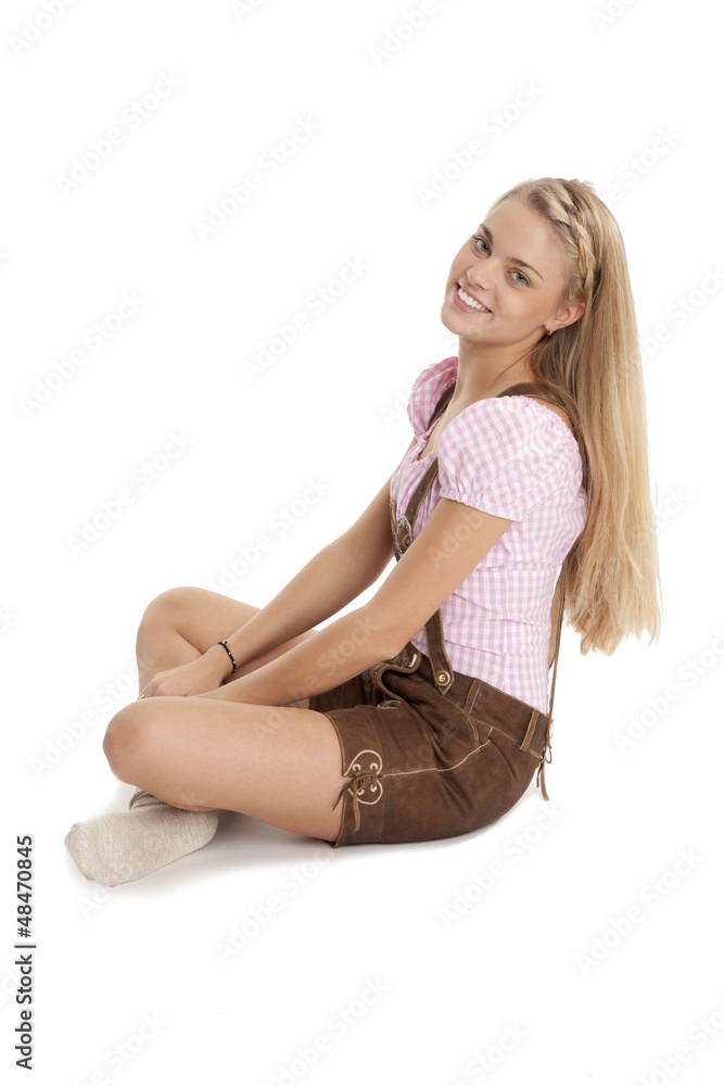 Junge Frau in Lederhose Junge Frau in Lederhose