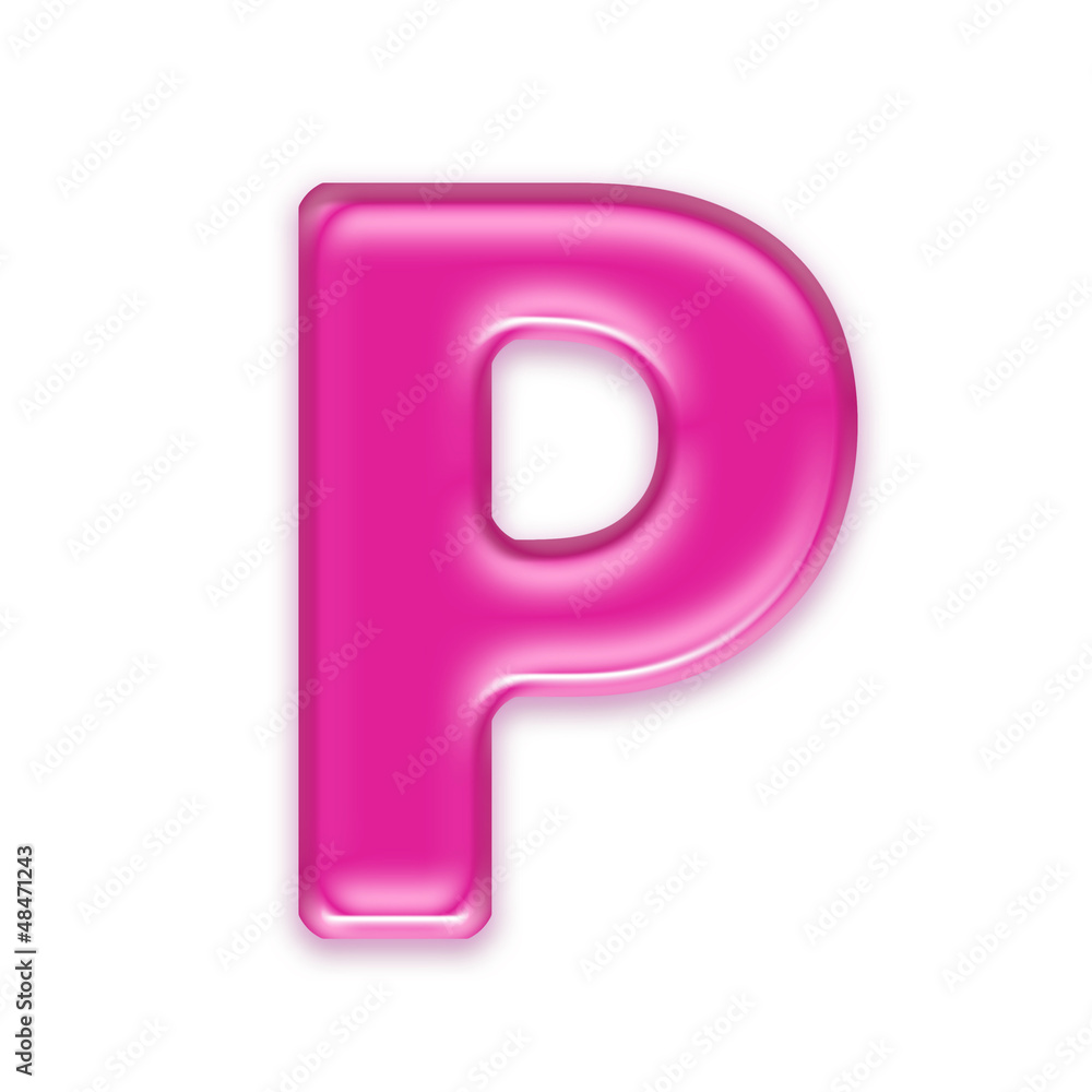 Upper-case transparent pink character P - Capital 3d font Upper-case transparent pink character P - Capital 3d font