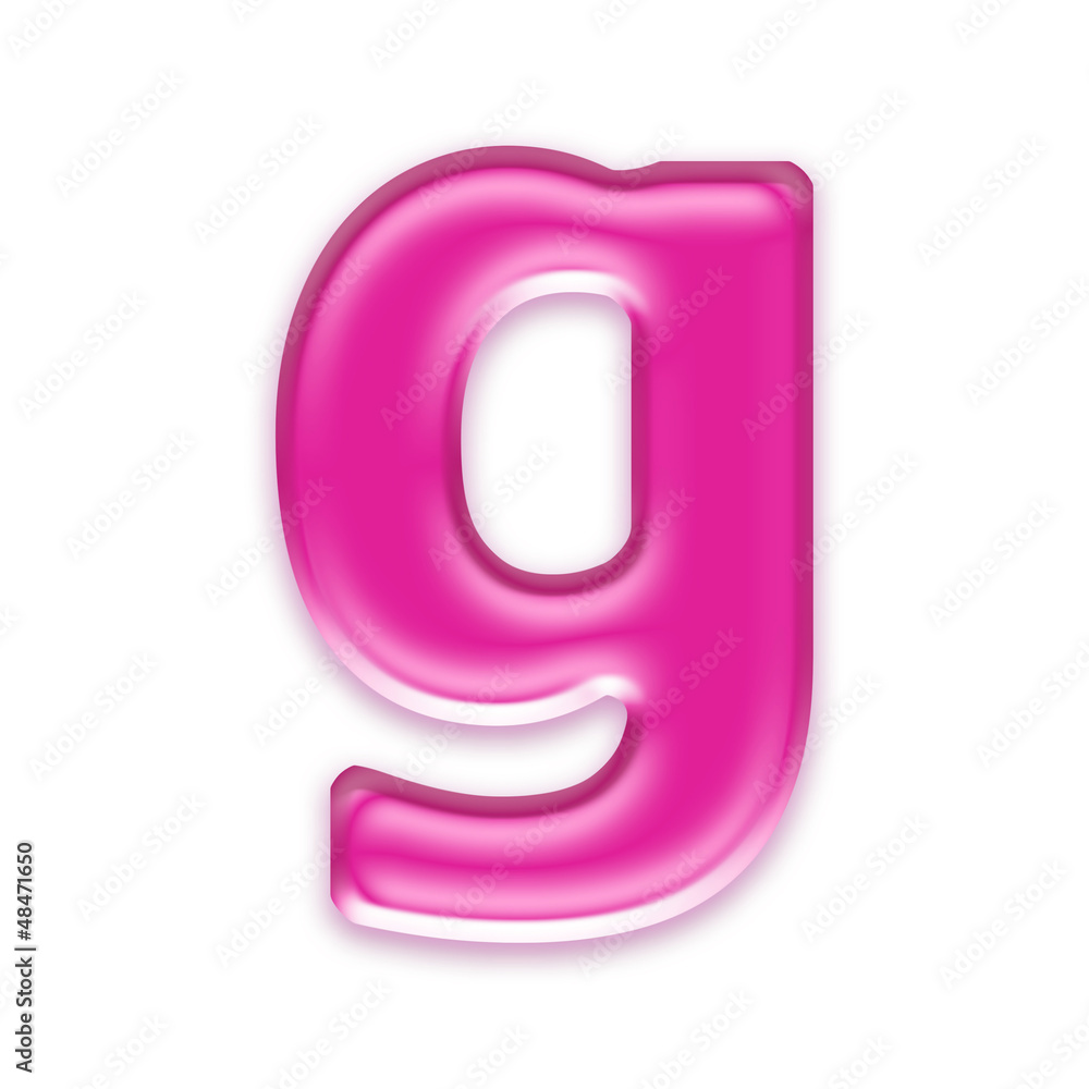 pink jelly letter isolated on white background - g pink jelly letter isolated on white background - g
