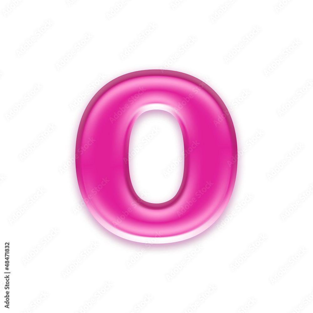 pink jelly letter isolated on white background - o pink jelly letter isolated on white background - o