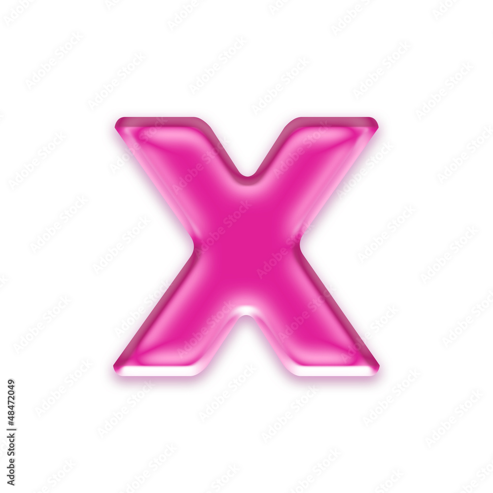 pink jelly letter isolated on white background - x pink jelly letter isolated on white background - x