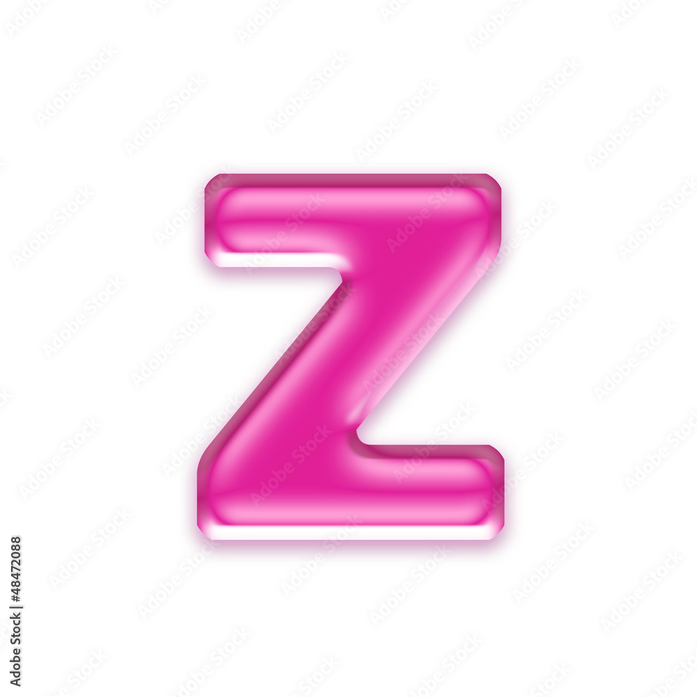 pink jelly letter isolated on white background - z pink jelly letter isolated on white background - z