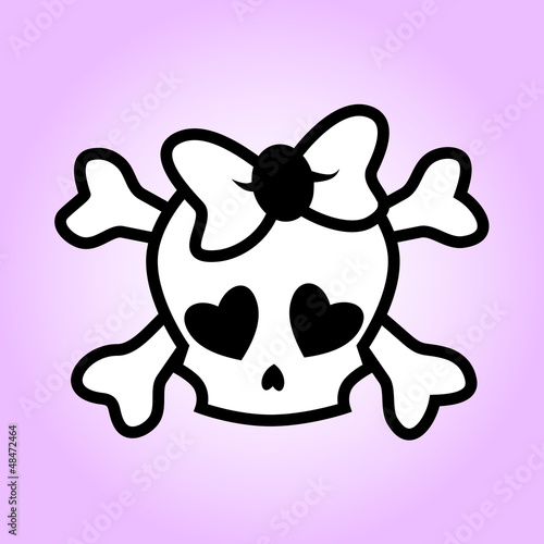 Girly skull illustration