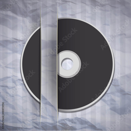 Cd on paper background. Vector design. 