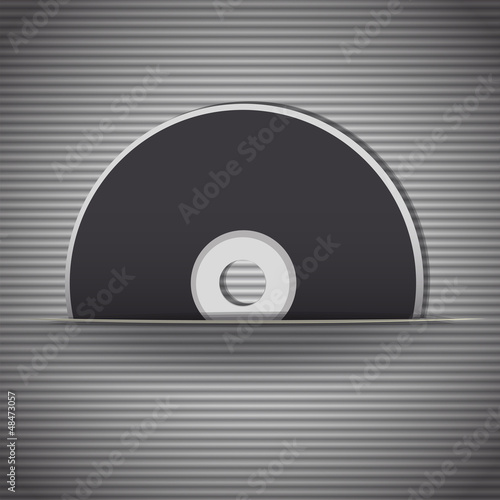 Cd on paper background. Vector design. 