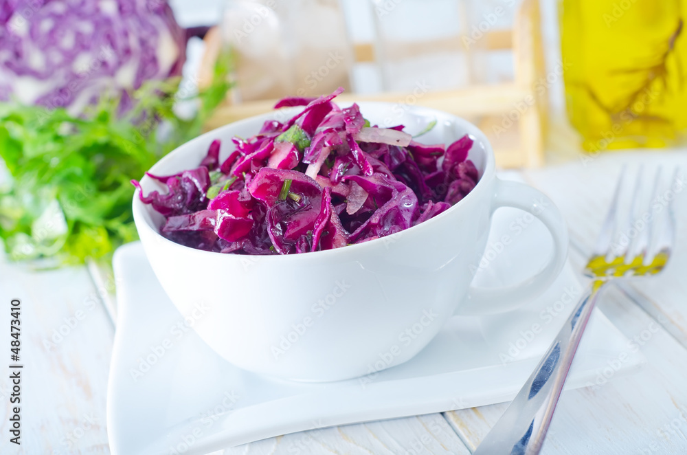 salad with blue cabbage salad with blue cabbage