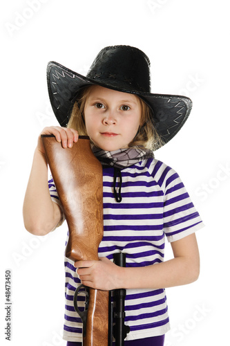 girl in black hat cowboy