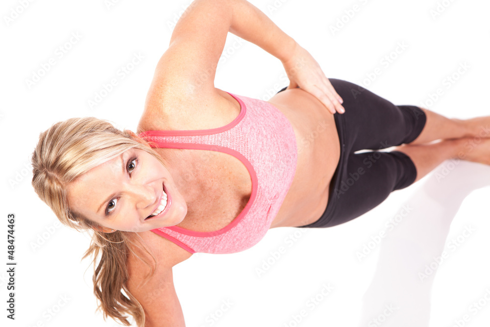 Portrait of pretty young woman doing yoga exercise Portrait of pretty young woman doing yoga exercise