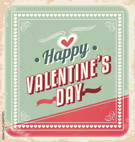 Retro Valentines Day Card vector