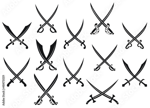 Swords and sabres for heraldry