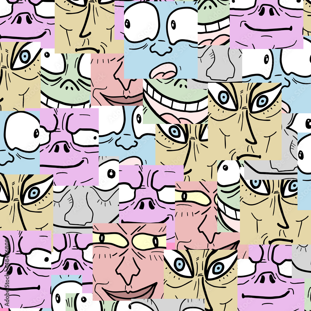 Creative art mosaic faces Creative art mosaic faces