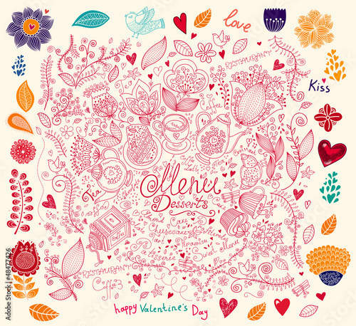 Vector illustration for design menu and invitations