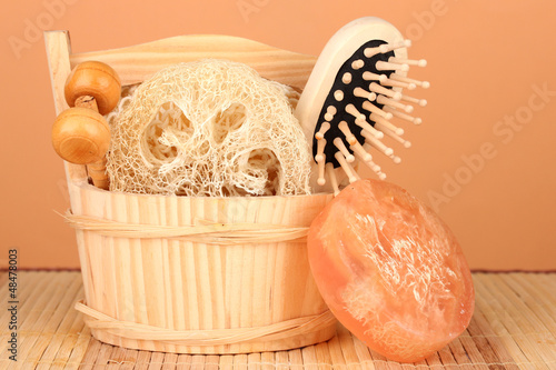Obraz na płótnie Loofah on color background