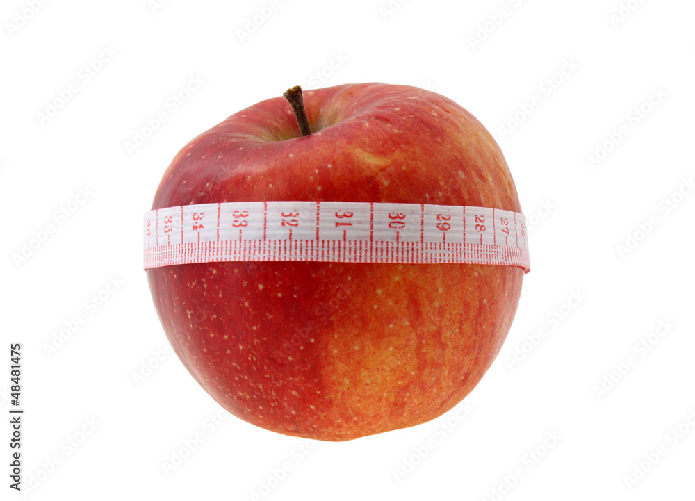 Εκτύπωση καμβά loss weight food: red apple with meter