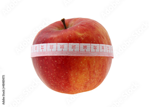 фотографія loss weight food: red apple with meter
