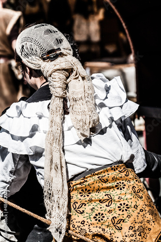 Spanis traditional women in local market photo