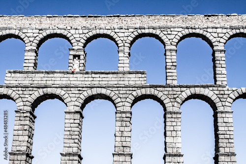 Tela The famous ancient aqueduct in Segovia, Castilla y Leon, Spain