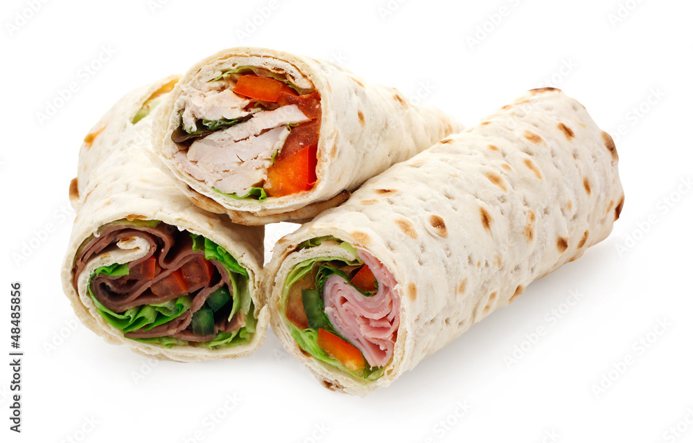 light lunch sliced wraps Stock Photo | Adobe Stock