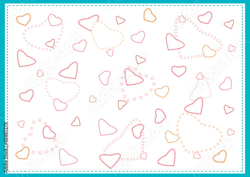 Nicely Hearts Pattern with A Blue Background